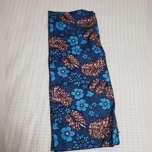 Floral Ankara Maxi Skirt with matching scarf - Picture 4 of 4